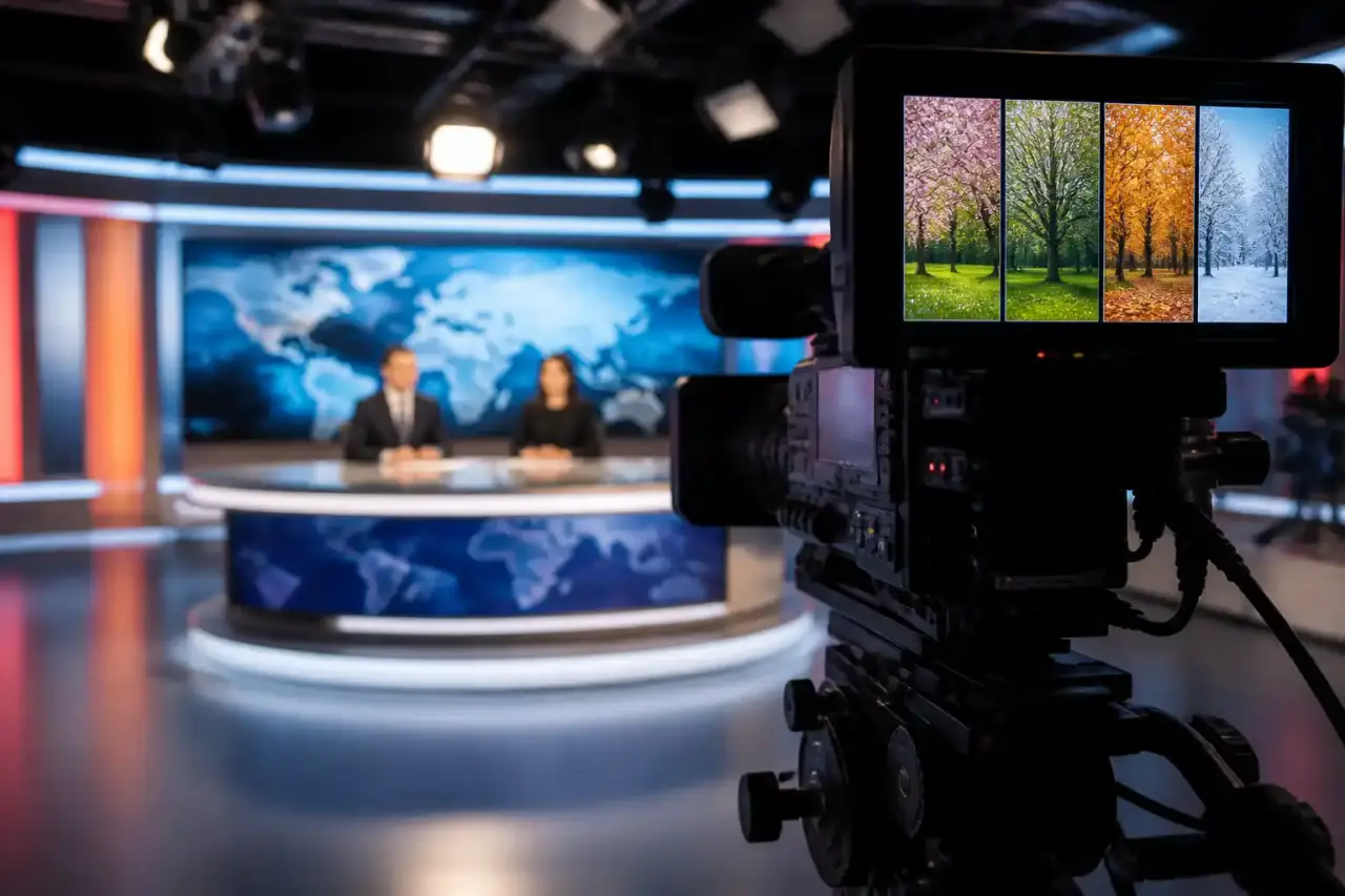 Graphique d'audience et de thématiques de JT selon les saisons