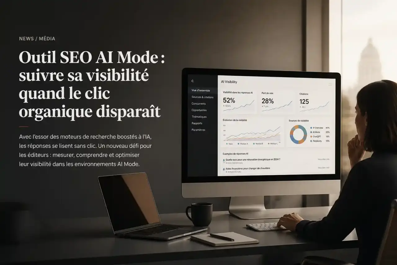 Outil SEO AI Mode : suivre sa visibilité quand le clic organique disparaît