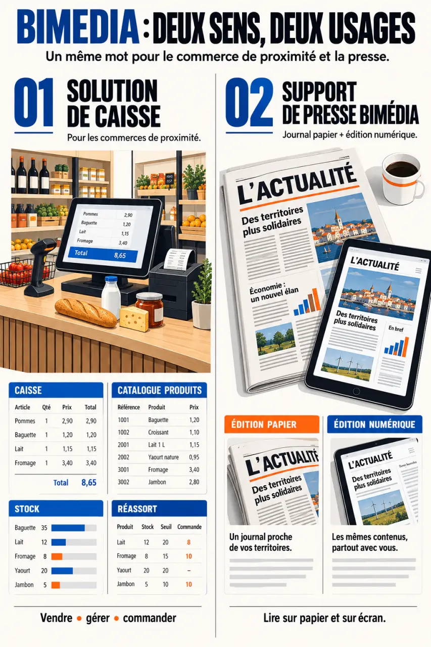 Bimedia logiciel de caisse et bimédia support de presse papier et numérique