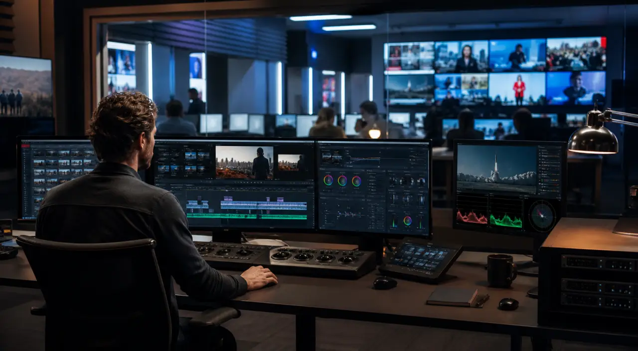 Production et post-production : montage, étalonnage et livrables prêts à diffuser