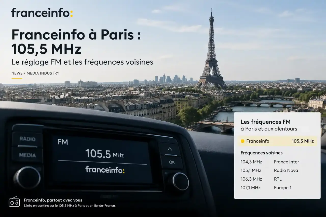 Franceinfo à Paris : 105,5 MHz, le réglage FM et les fréquences voisines